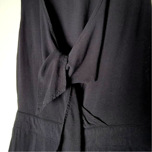 Abercrombie & Fitch Black Jumpsuit Medium Tie Front Elastic Waist Flowy Boho - Picture 5 of 9